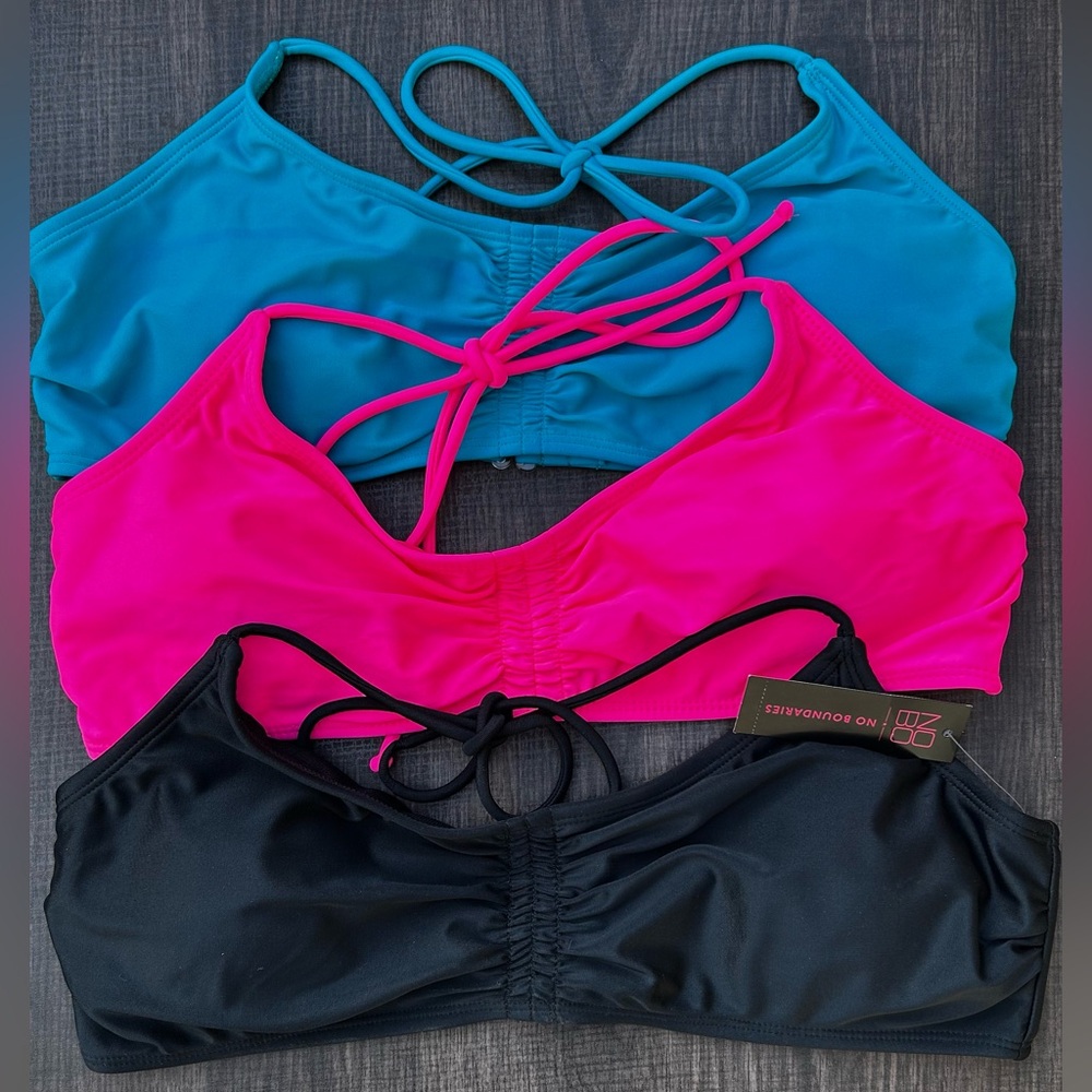 No Boundaries Bralette Swim Tops - 3 Pack